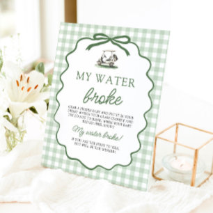 Sage Grün Gingham Golf Mein Wasser Ist Gebrochen B Sockelschild