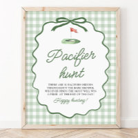 Sage Grün Gingham Golf Schnuller Jagd Baby Shower