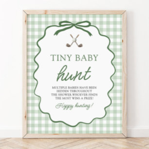 Sage Grün Gingham Golf Winzige Baby-Suche Baby-Par Poster