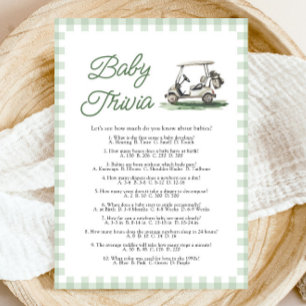 Sage-Grün Golf-Baby-Shower Baby-Quiz-Spiel Einladung