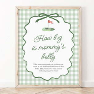 Sage Grün Golf Gingham Wie groß ist Mamas Bauch Poster