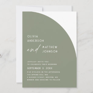 Sage Grün Hochzeit Minimalistischer zeitgenössis Einladung