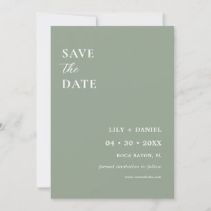 Sage Grün Minimal Foto Save The Date Karte