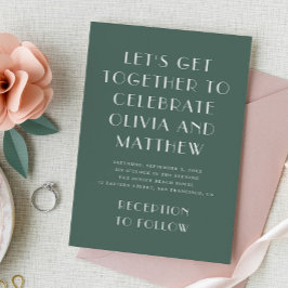 Sage grün moderne Typografie minimalistische Hochz Einladung