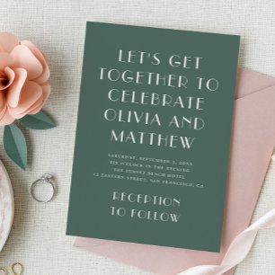 Sage grün moderne Typografie minimalistische Hochz Einladung