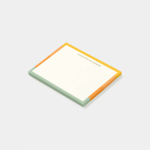 Sage Grün Orange Gestreift Moderne Personalisierte Post-it Klebezettel