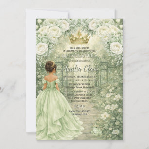Sage Grün Prinzessin & Frosch Märchen Quinceañera Einladung