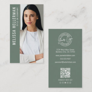 Sage Grün Professionelles Foto-Logo Visitenkarte