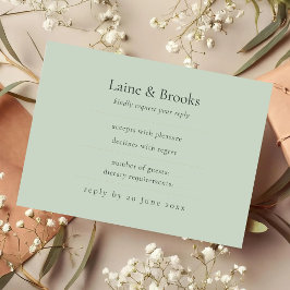 Sage Grün RSVP Karte | Minimal Elegante Hochzeitsr