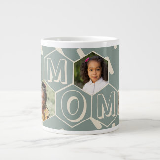 Sage Grün Sechseck Modernes Geschenk für Mama Jumbo-Tasse