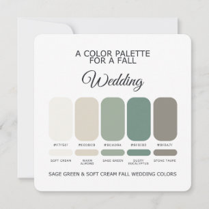 Sage Grün Soft Creme Herbst Hochzeit Palette Karte