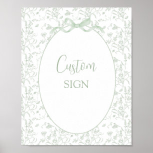 Sage-Grün-Toile-Individualschild Poster