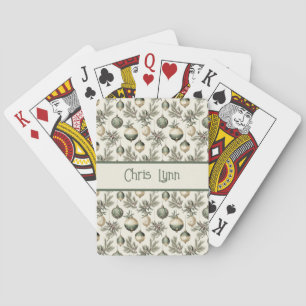 Sage Grün und Goldene Weihnachtsdekorationen Spielkarten