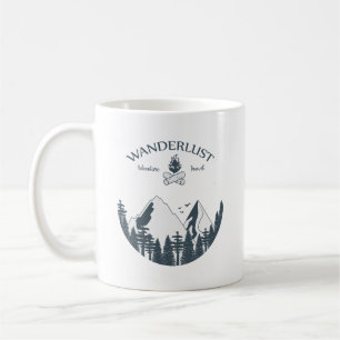 Sage-Grün-Vintage-Berg-Wanderlust-Kaffeetasse Kaffeetasse
