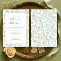 Sage Grün Vintage Französische Florale Brautparty-