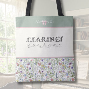Sage Grün Wildblumen-Klarinetten-Tasche   Musikeri