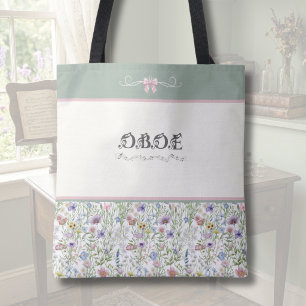 Sage Grün Wildblumen Oboe Musiker Accessoire-Tasch