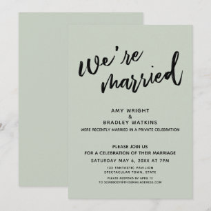 Sage Grün Wir sind verheiratet Hochzeitsempfang na Einladung