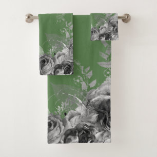 SAGE GRÜNE FLORAL BOTANICAL 2 BADEZIMMER TOWEL SET