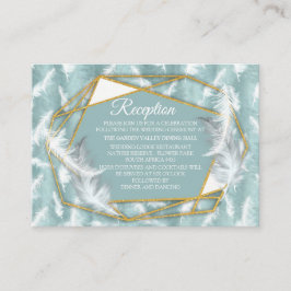 Sage Grüne Seide & Gold, weißer Flamingo, Glitzern Begleitkarte