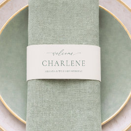 Sage-Grüner Hochzeits-Bauchschnur-Wrap Einladungsbanderole