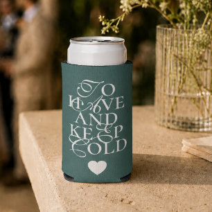 Sage-Grüner Hochzeits-Dosenkühler 'To Have and to  Selters Dosenkühler