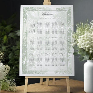 Sage-Grüner Landschaft-Toile-Hochzeits-Sitzplan Poster