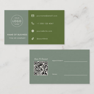 Sage-Grüner QR-Code, Benutzerdefinierter Termin, K Visitenkarte