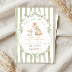 Sage-Grünes-Häschen-Baby-Shower-Einladung für Jung Einladung