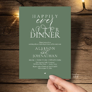 Sage Happily Ever After Hochzeitsdinner Modern Einladung