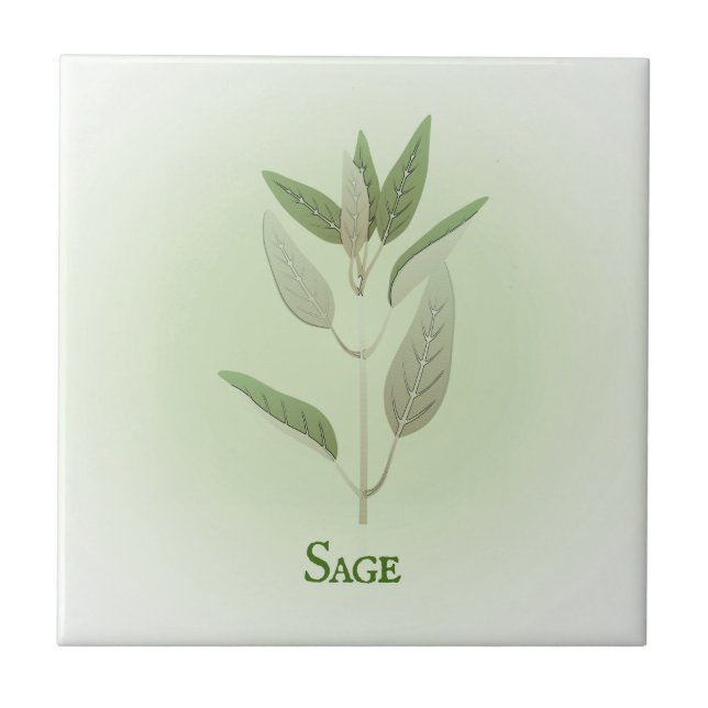 Sage Herbal Design Keramik Tile Fliese (Vorderseite)