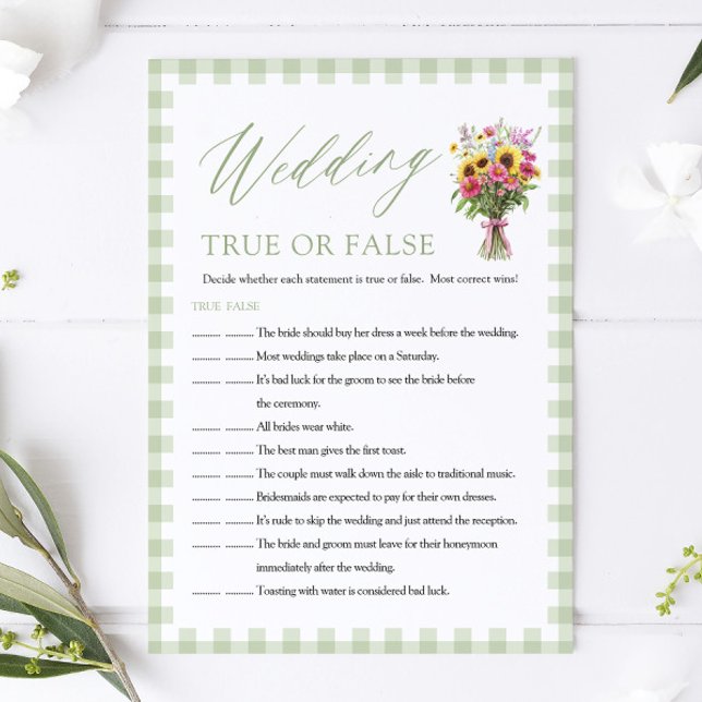 Sage Hochzeit Wahr oder Falsch Brautparty-Spiel Einladung (Sage Wedding True or False Bridal Shower Game)