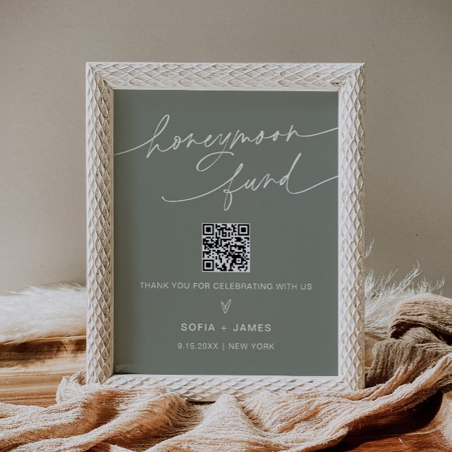SAGE Honeymoon Fund Wedding Sign Poster (Von Creator hochgeladen)