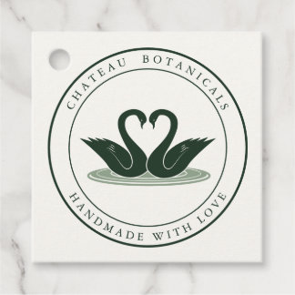 Sage Hunter Green Whimsical Toile Schwan Geschäft Geschenkanhänger