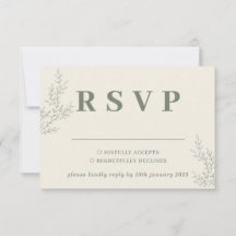 Sage Ivory Beige Ivy Floral Wedding Response