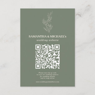 Sage Ivory Ivy Floral Qr Wedding Website Begleitkarte