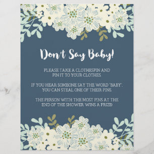 Sage kein Baby! Baby Shower Game Flyer