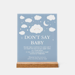 Sage kein Baby Blue Cloud Baby Shower Game Acrylschild