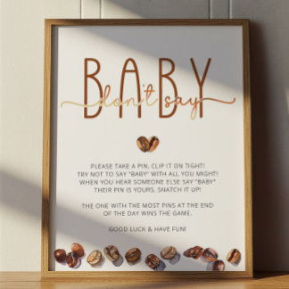 Sage kein Baby Coffee Baby Shower Game