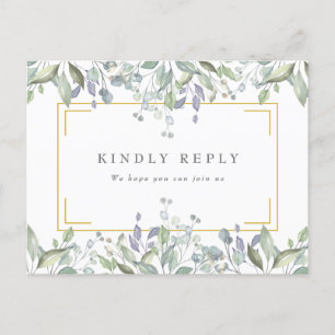 Sage Lilac Greenerity Wedding RSVP Einladung