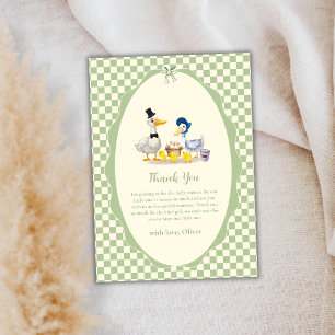 Sage Little Duckling Familie Enten-Baby-Party Dankeskarte
