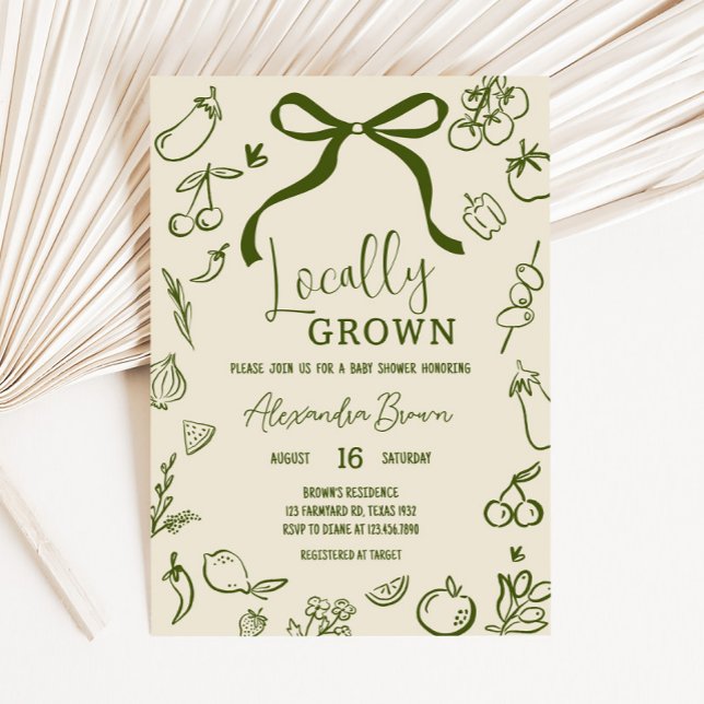 Sage lokal Grown Baby Shower Einladung (Sage Locally Grown Farmers Market Baby Shower Invitation)