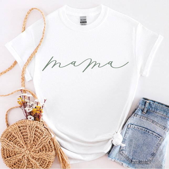 Sage Mama Niedlich Script T - Shirt (Von Creator hochgeladen)
