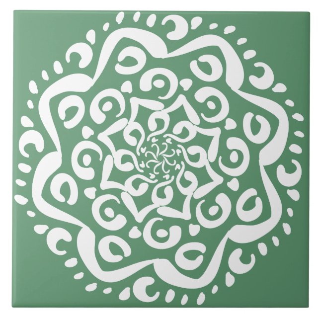 Sage Mandala Fliese (Vorderseite)