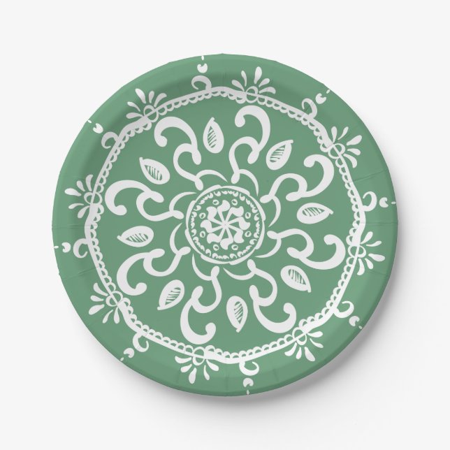 Sage Mandala Pappteller (Vorderseite)