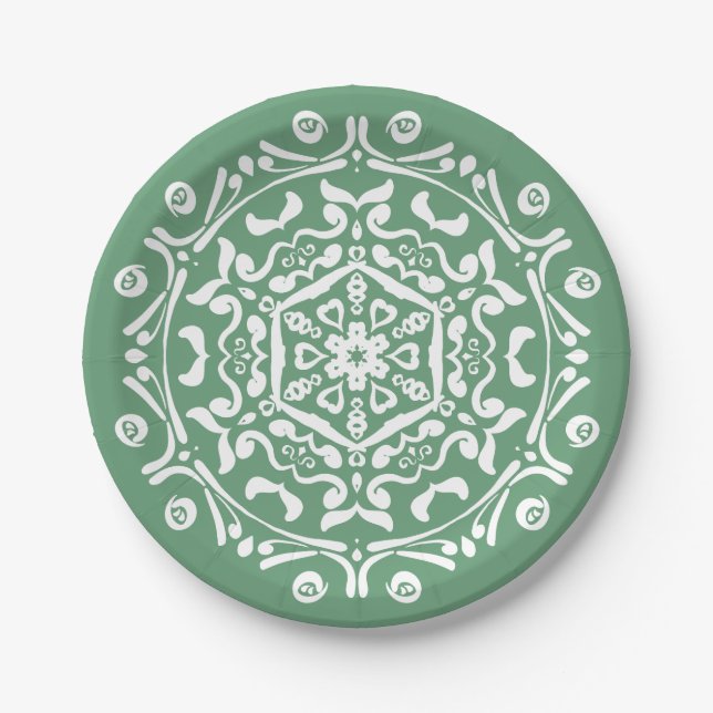 Sage Mandala Pappteller (Vorderseite)