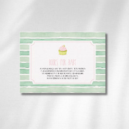 Sage Matcha Cupcake Baby Shower Bücher für Baby  Begleitkarte