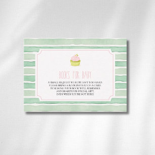 Sage Matcha Cupcake Baby Shower Bücher für Baby Begleitkarte