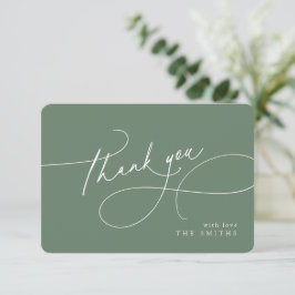Sage Minimal Elegant Script Christmas Thank You  Dankeskarte