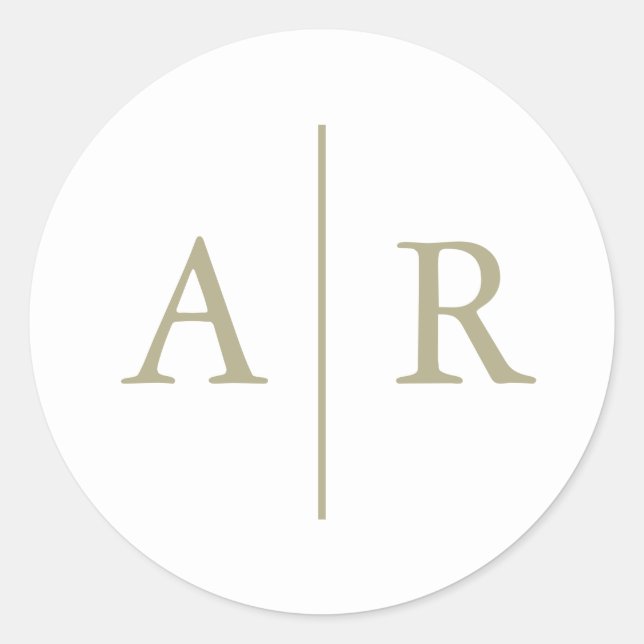 Sage Minimalistisch Eleganter Umschlag Aufkleber, Runder Aufkleber (Vorderseite)